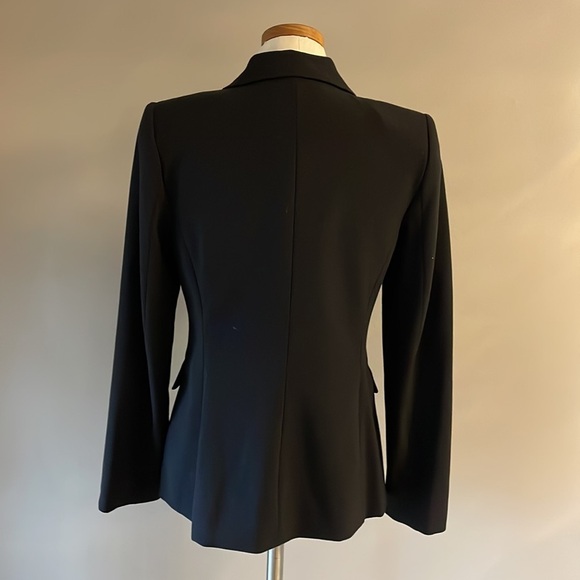 Calvin Klein women’s black blazer with 2 gold button closure gold zip pockets 4 - Picture 4 of 11